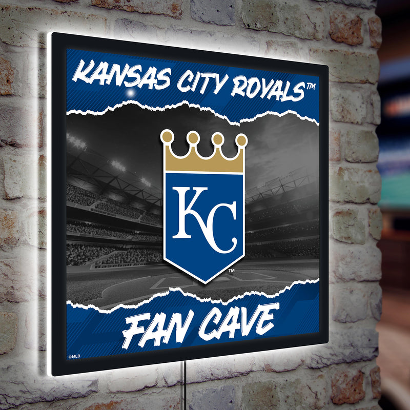 Kansas City Royals 23"H x 23"L LED Wall Decor, Edgelite, Square