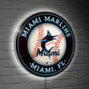 Miami Marlins Baseball Large Round Edgelite LED Decor