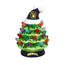 Milwaukee Brewers Mini LED Tabletop Christmas Tree 4"