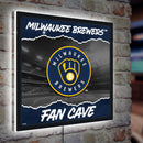 Milwaukee Brewers 23"H x 23"L LED Wall Decor, Edgelite, Square