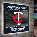 Minnesota Twins 23"H x 23"L LED Wall Decor, Edgelite, Square