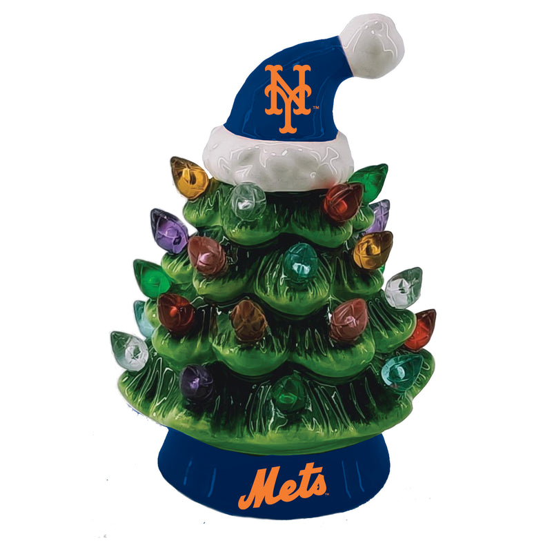 New York Mets Mini LED Tabletop Christmas Tree 4"