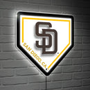 San Diego Padres, LED Wall Decor, Edgelite, Baseball Homeplate