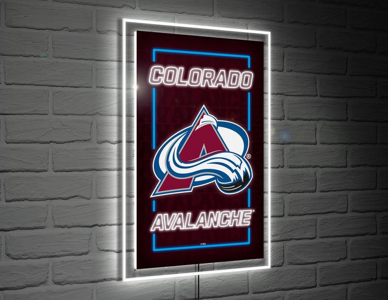 Colorado Avalanche Hockey Rectangle Neolite LED Decor