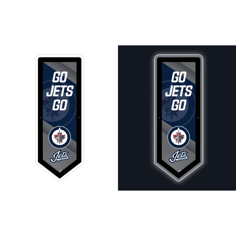 Winnipeg Jets Hockey Pennant Glazelite LED Decor