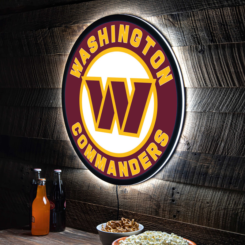 Washington Commanders NFL Football Large Round Edgelite LED Decor