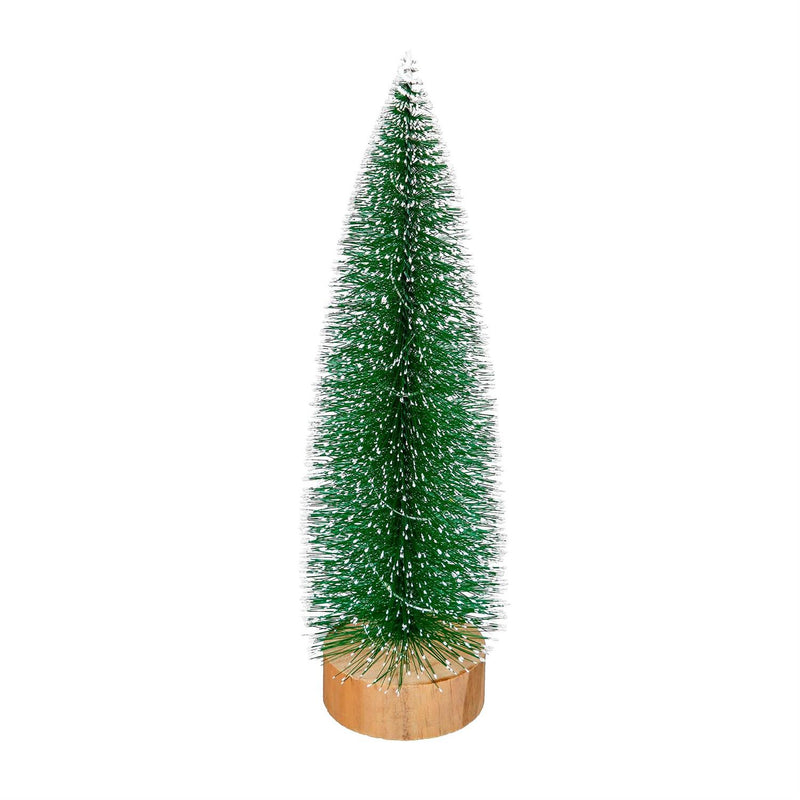LED Bottlebrush Trees, White Tipped Snow Covered, Set of 3