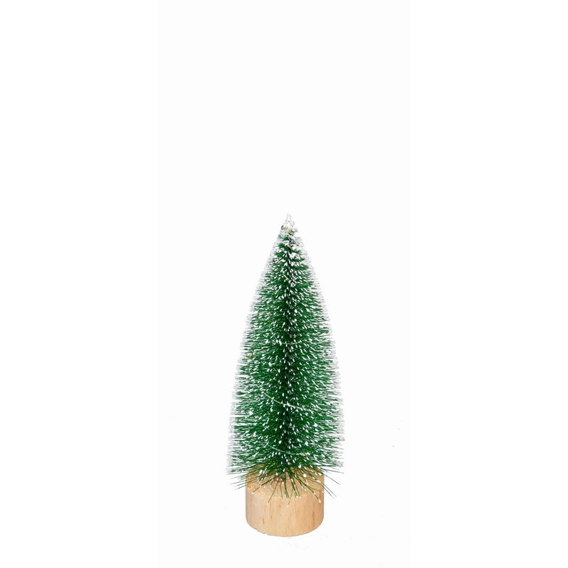 LED Bottlebrush Trees, White Tipped Snow Covered, Set of 3