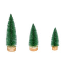 LED Color Changing Bottlebrush Trees, Green, Set of 3