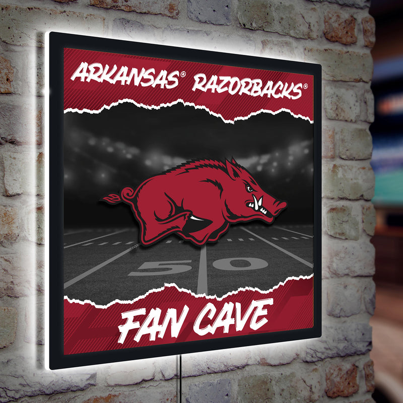 University of Arkansas 23"H x 23"L LED Wall Decor, Edgelite, Square