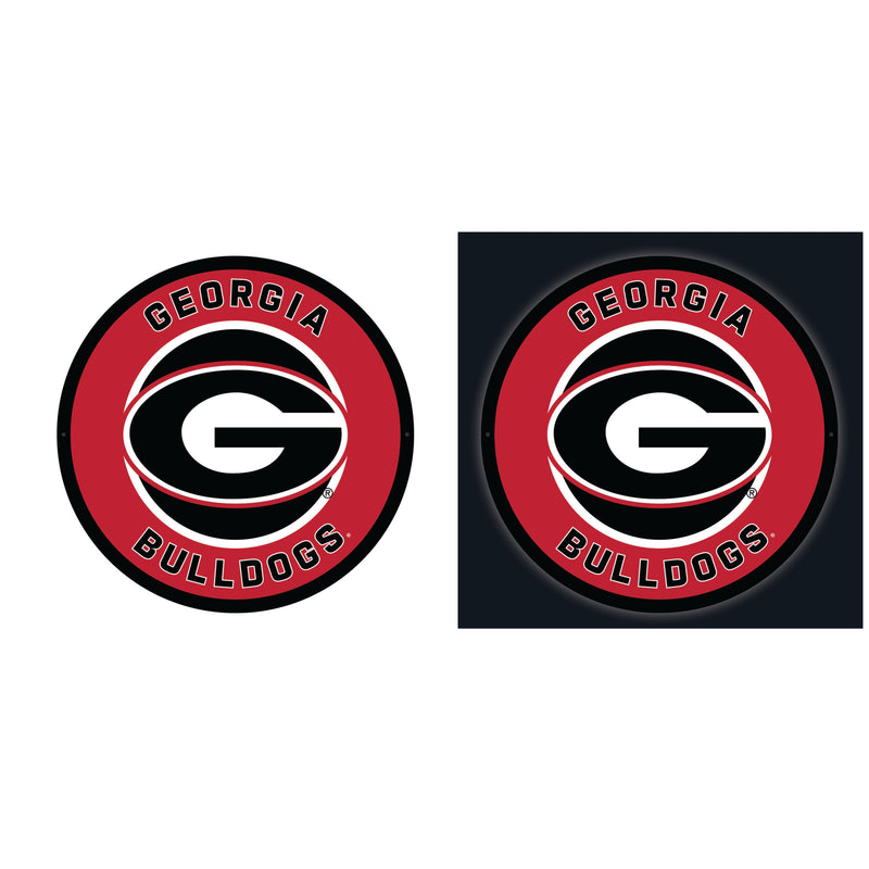 University of Georgia College Large Round Edgelite LED Decor