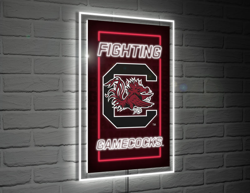 22"H x 14"L NeoLite Wall Decor, Rectangle, University of South Carolina,8led954nlrt