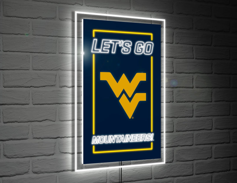 22"H x 14"L NeoLite Wall Decor, Rectangle, West Virginia University,8led967nlrt