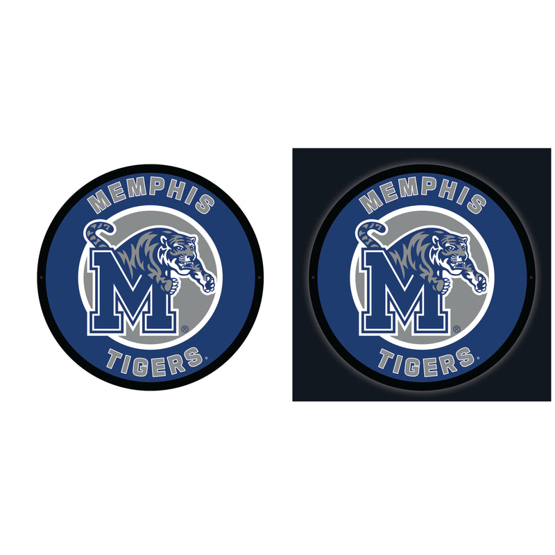 University of Memphis College Large Round Edgelite LED Decor