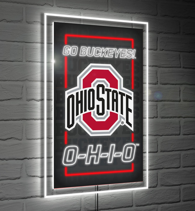 22"H x 14"L NeoLite Wall Decor, Rectangle, Ohio State University,8led973nlrt