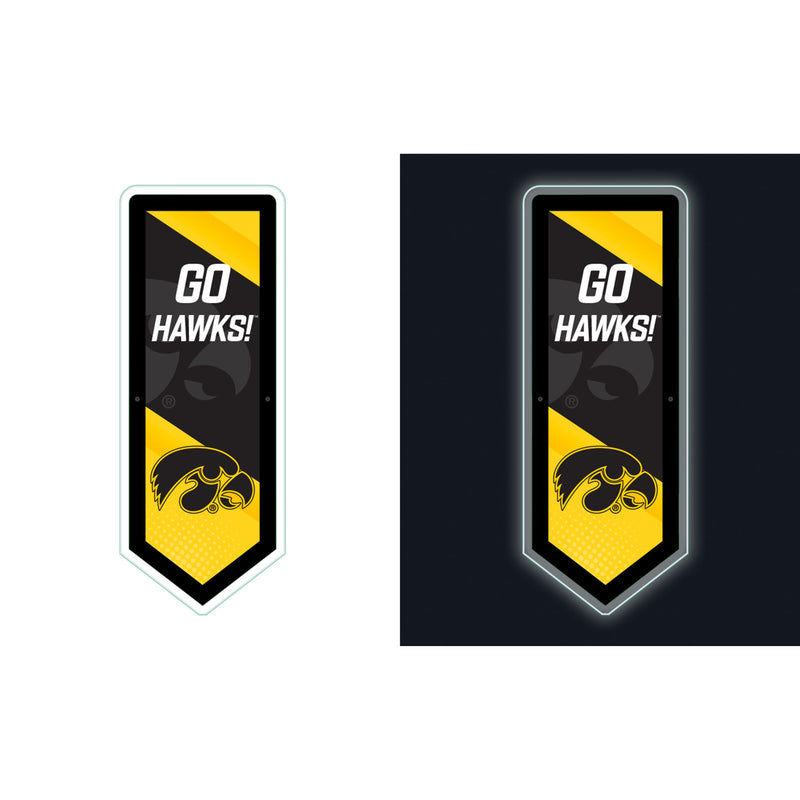 University of Iowa College Pennant Glazelite LED Decor