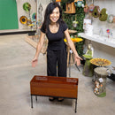 Rectangular Metal Planter with Laser Cut Wildflowers and Hummingbirds