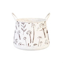 Garden of Wonder Planter, Metal Planters with Handles, Embossed Mushrooms, Nested Set of 2