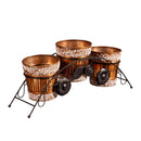 Metal Planters with Stone Embelishments and Stand