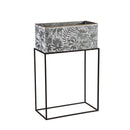 Metallic Embossed Floral Planters, Set of 2