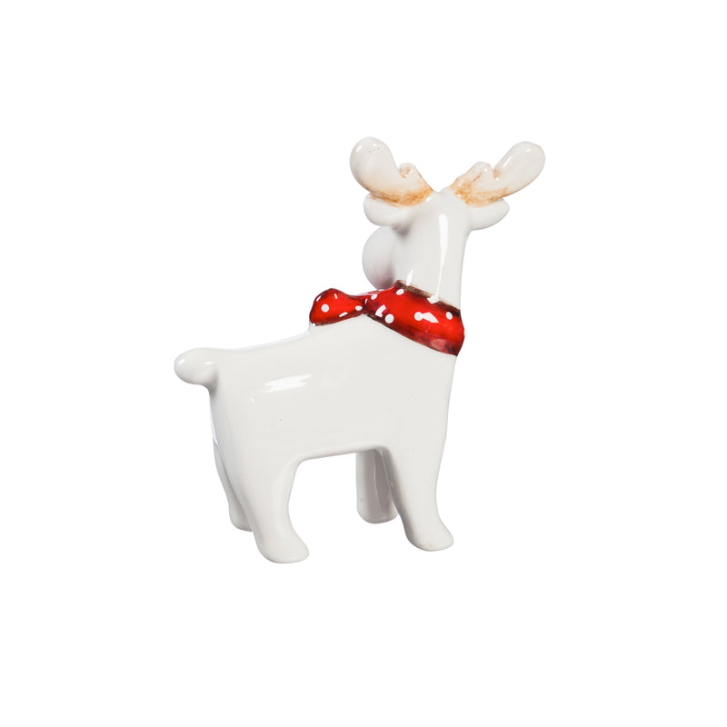 Ceramic Tabletop Decor, Set of 3, Large Reindeer, Small Reindeer, and Tree