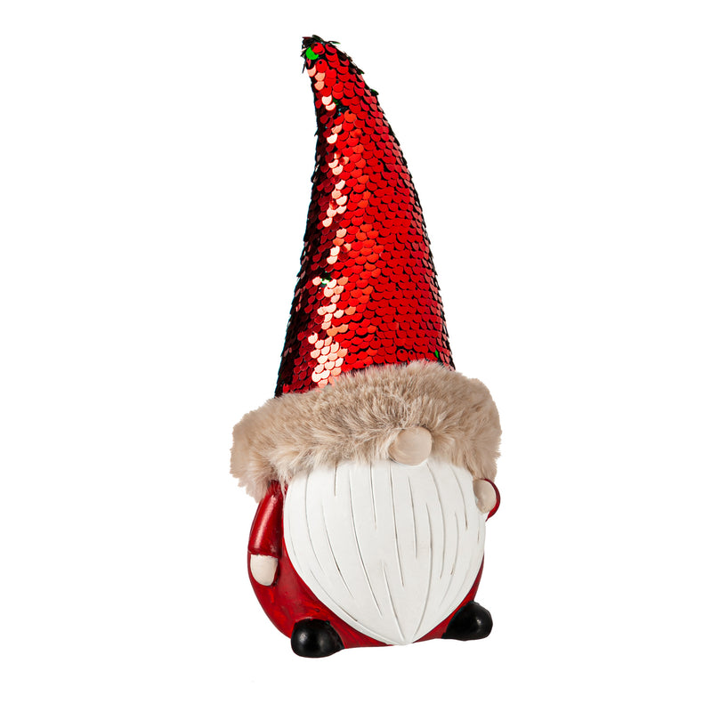 Terracotta Gnome Table Decor with Sequin Hat, 2 Asst: Boy/Girl