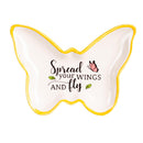 7.5" Ceramic Decorative Butterfly Shaped Dish