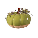 Ceramic Pumpkin with Metal Leaf Tabletop Decor Set,8tac252