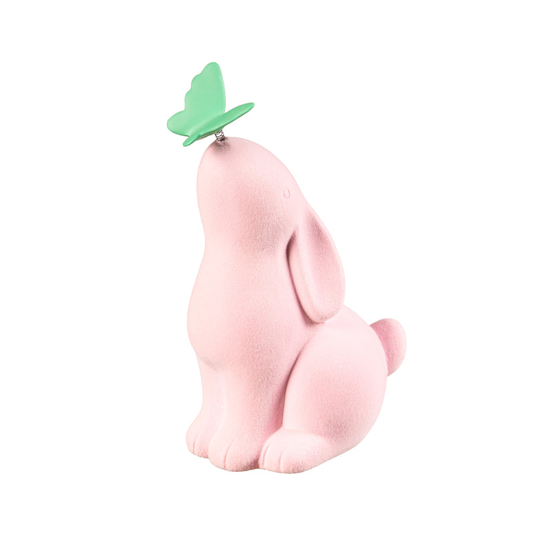 Bunny with Butterfly Ceramic Table Decor, 9"