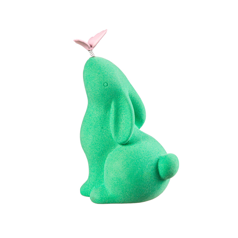 Bunny with Butterfly Ceramic Table Decor, 9"