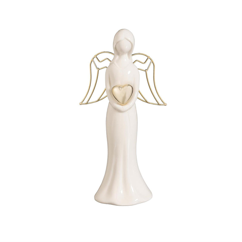 Nativity Table Décor Angel with Heart Ceramic Set