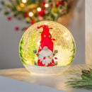 5" LED Hand Painted Crackled Glass Globe, Gnome