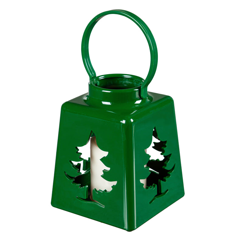 5" LED Lantern with Flickering Light Candle and Christmas Icon Cutout Table Decor, 3 Asst Designs