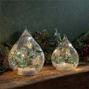 Shades of Green LED Table Décor Glass Teardrop, Set of 2