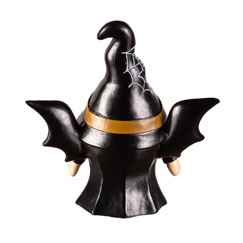 8.75" LED Resin Gnome with Witch Hat Tabletop Decor,8tal115