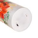 8" LED Hand Painted Lasercut Glass Table Decor with Cardinal and Poinsettia design,8tal133