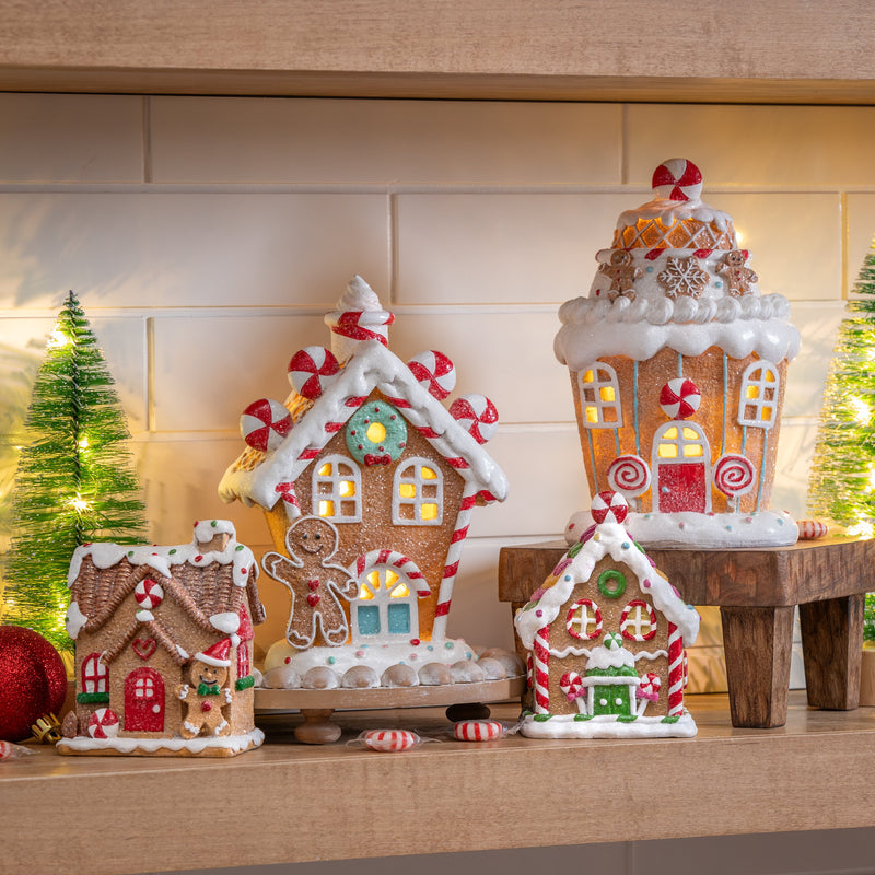 7.75" LED Gingerbread House Table Decor,8tal147