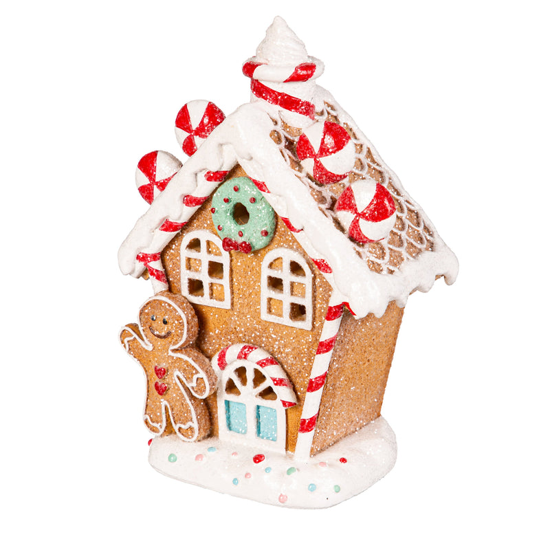 7.75" LED Gingerbread House Table Decor,8tal147