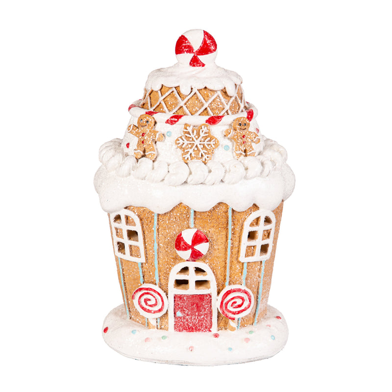 7.75" LED Gingerbread House Table Decor,8tal147