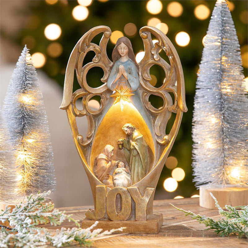 12" LED Resin Nativity Scene Table Decor