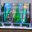 8.75" LED Christmas Greenhouse with Rotating Tree and Music Table Decor,8tal160