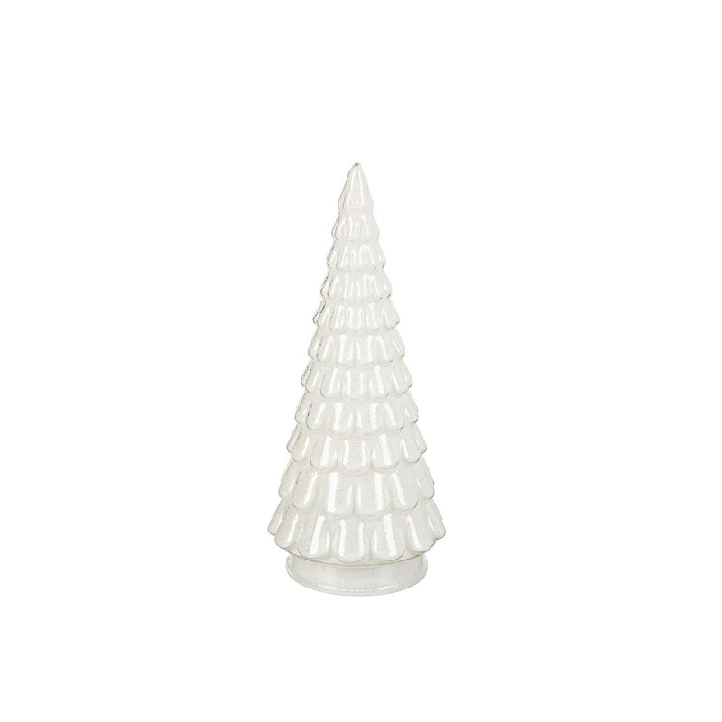 LED Glass Tree Table Decor Set, White