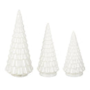 LED Glass Tree Table Decor Set, White