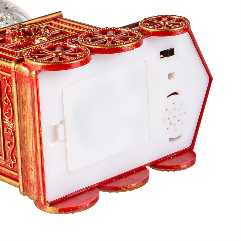 7.5" LED Train Spinning Water Lantern with Santa and tree