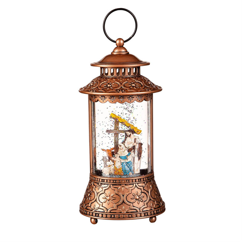 10.5" LED Water Lantern with Nativity Scene