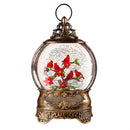 10.5" LED Antique Water Globe with Cardinals on Branches