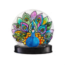 Peacock LED Glass Table Décor, 6.25"H