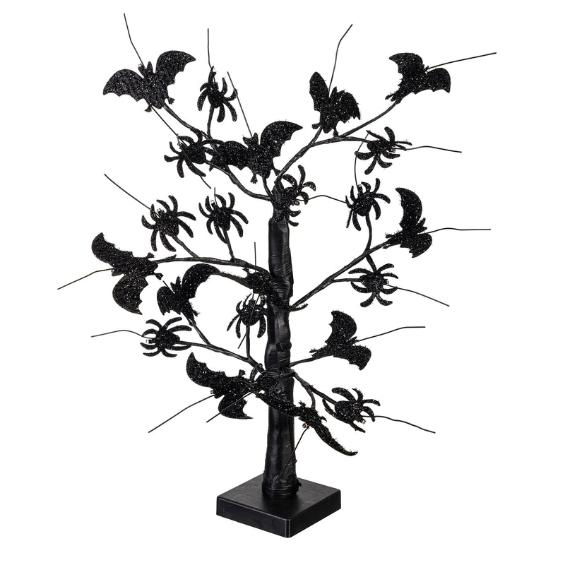 Bat and Spider Tree LED Table Decor, 20"H