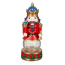 Joyful Traditions LED Table Decor Resin Nutcracker with Crackle Glass Globe, 9.25"H