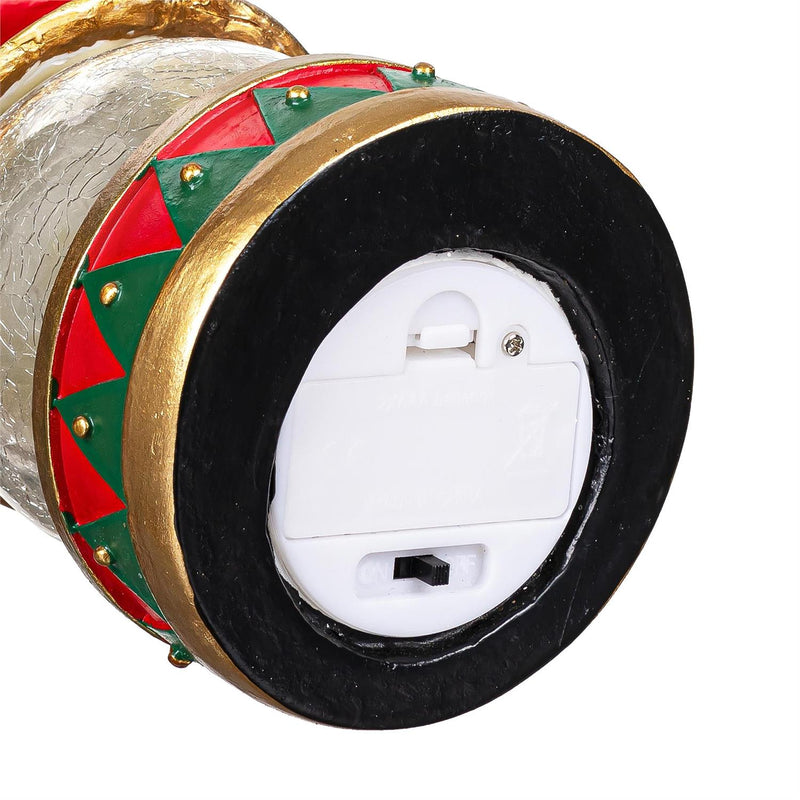 Joyful Traditions LED Table Decor Resin Nutcracker with Crackle Glass Globe, 9.25"H